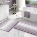 Juego de alfombras y tapetes para baño, juego de 2 alfombras de baño de chenilla gruesa y absorbente antideslizantes, alfombras suaves y mullidas para el baño, lavables a máquina (morado lavanda, 20" x 32" más 16" x 24")