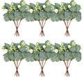 ZeKonan Set de 40 Tallos de Eucalipto Artificial | Plantas Verdes con Semillas Blancas Artificiales | Ideal para Bodas, Floreros, Centros de Mesa y Arreglos Florales