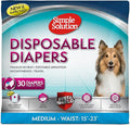 Simple Solution Pañales desechables para perros, pañales para perros hembras, entrenamiento para cachorros, protección contra incontinencia y ciclo de calor, pañales medianos para perros