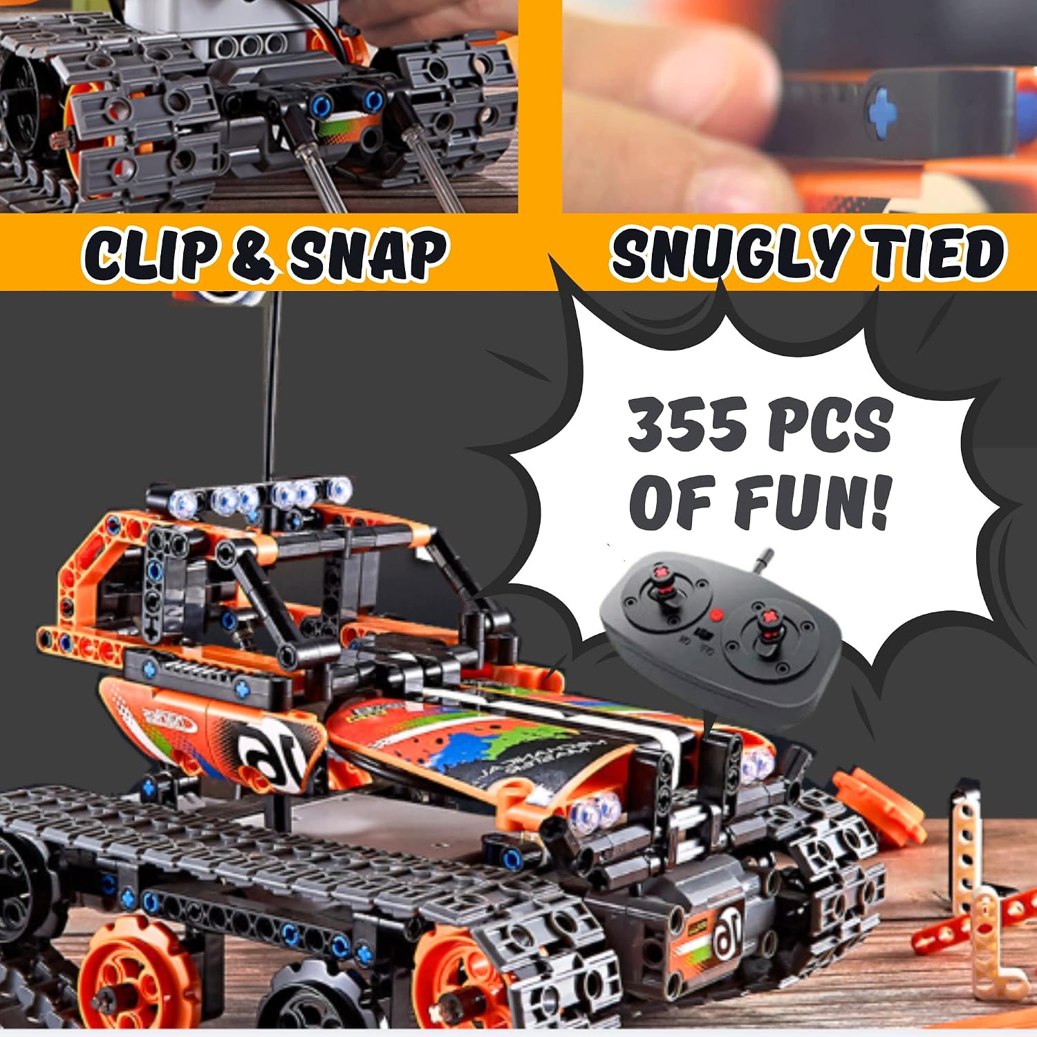 Juguetes de construcción a control remoto - Kit de robot STEM para niños de 8 a 14 años - Bloques 3 en 1 para construir autos o robots - Divertidos regalos de cumpleaños