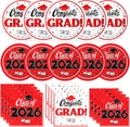 Decoraciones de graduación BAIVV 2026, para fiesta de graduación de la promoción de 2026 con platos de papel, servilletas de almuerzo y cóctel, decoraciones de felicitación para 50 invitados (rojo)