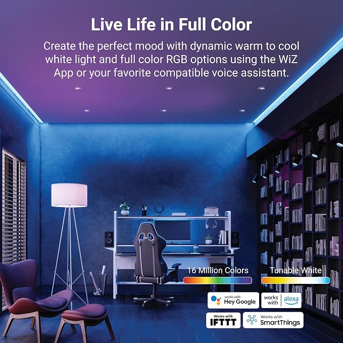HALO Luz LED Empotrada Inteligente 5"/6" con WiZ Pro – WiFi, Todo Color, Sensor de Movimiento SpaceSense®
