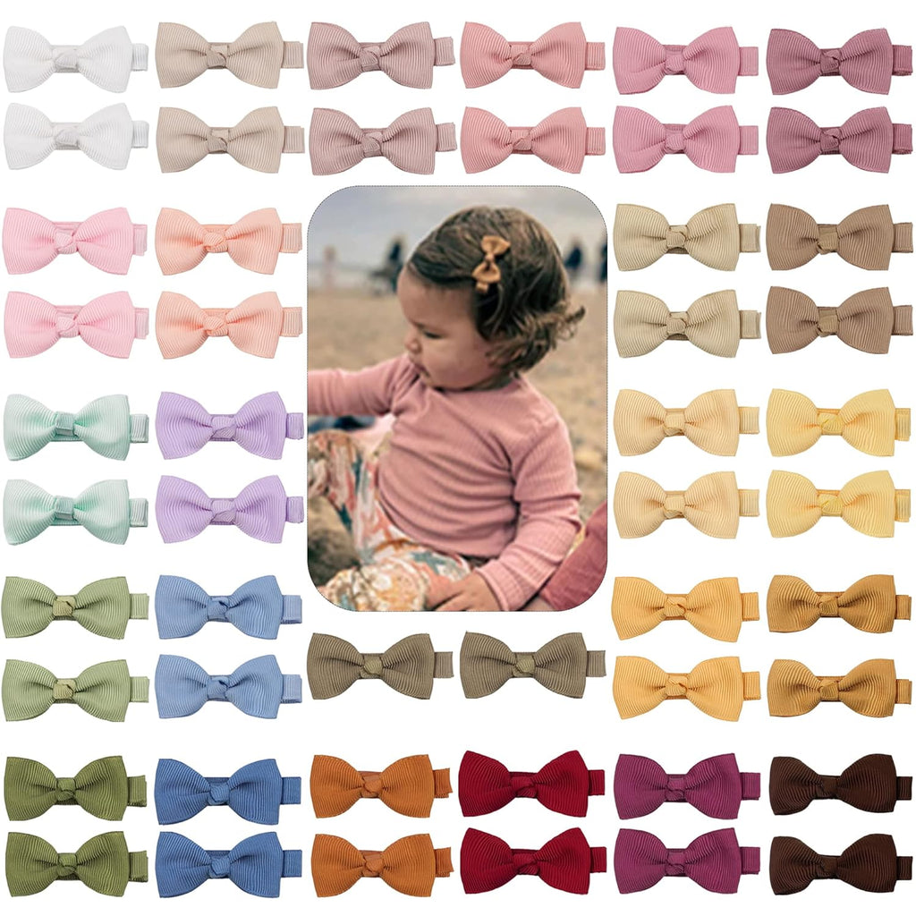 CÉLLOT Clips para Cabello de Bebé – 50 Piezas con Moños Alineados para Niñas