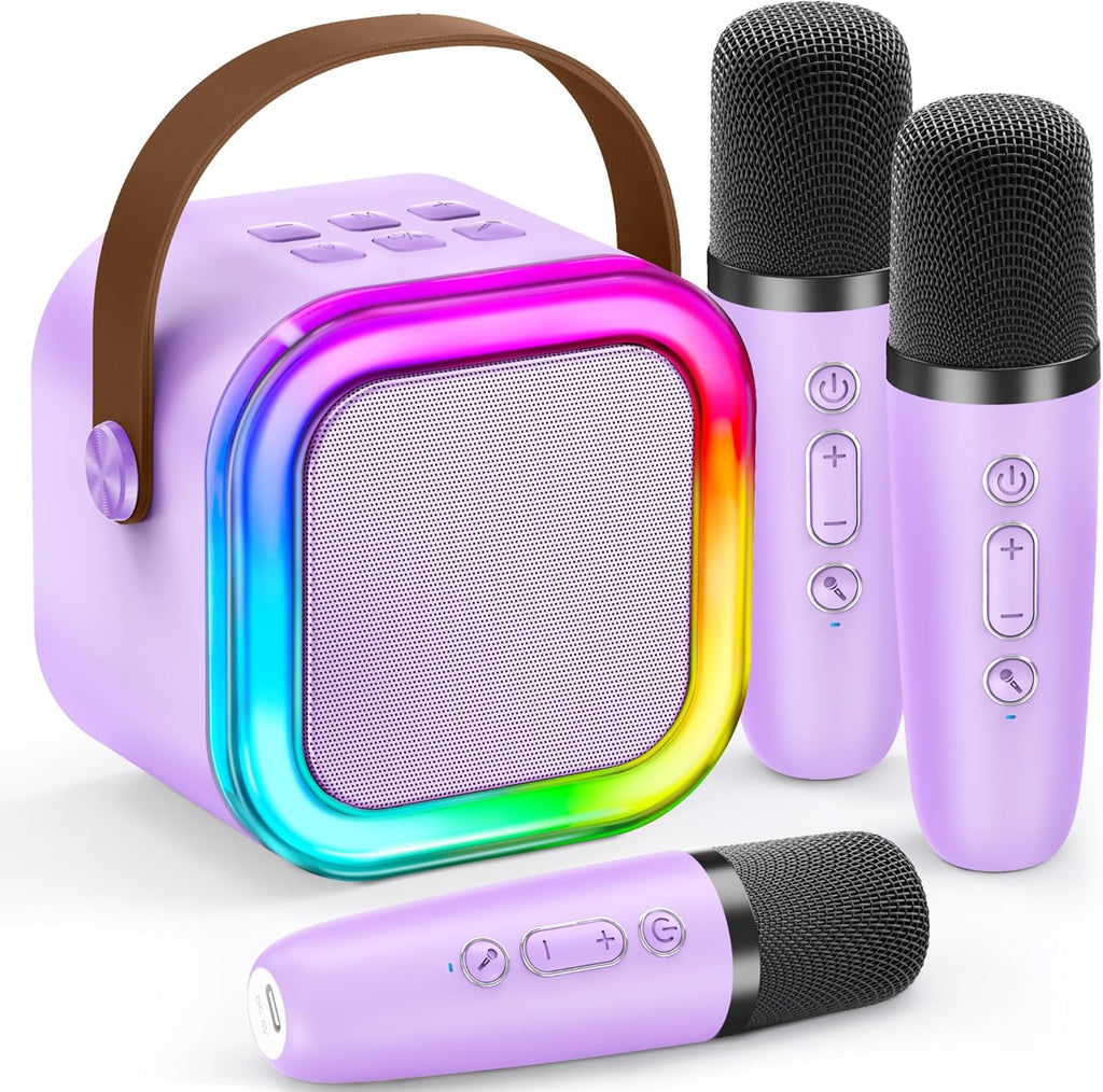 IROO Karaoke Machine for Kids, 2026 TOP Toys Birthday Gifts Ideas for Girls Ages 4, 5, 6, 7, 8, 9, 10, 12+ Years Old, Portable Mini MP3 Player with 2 Wireless Mics for Party