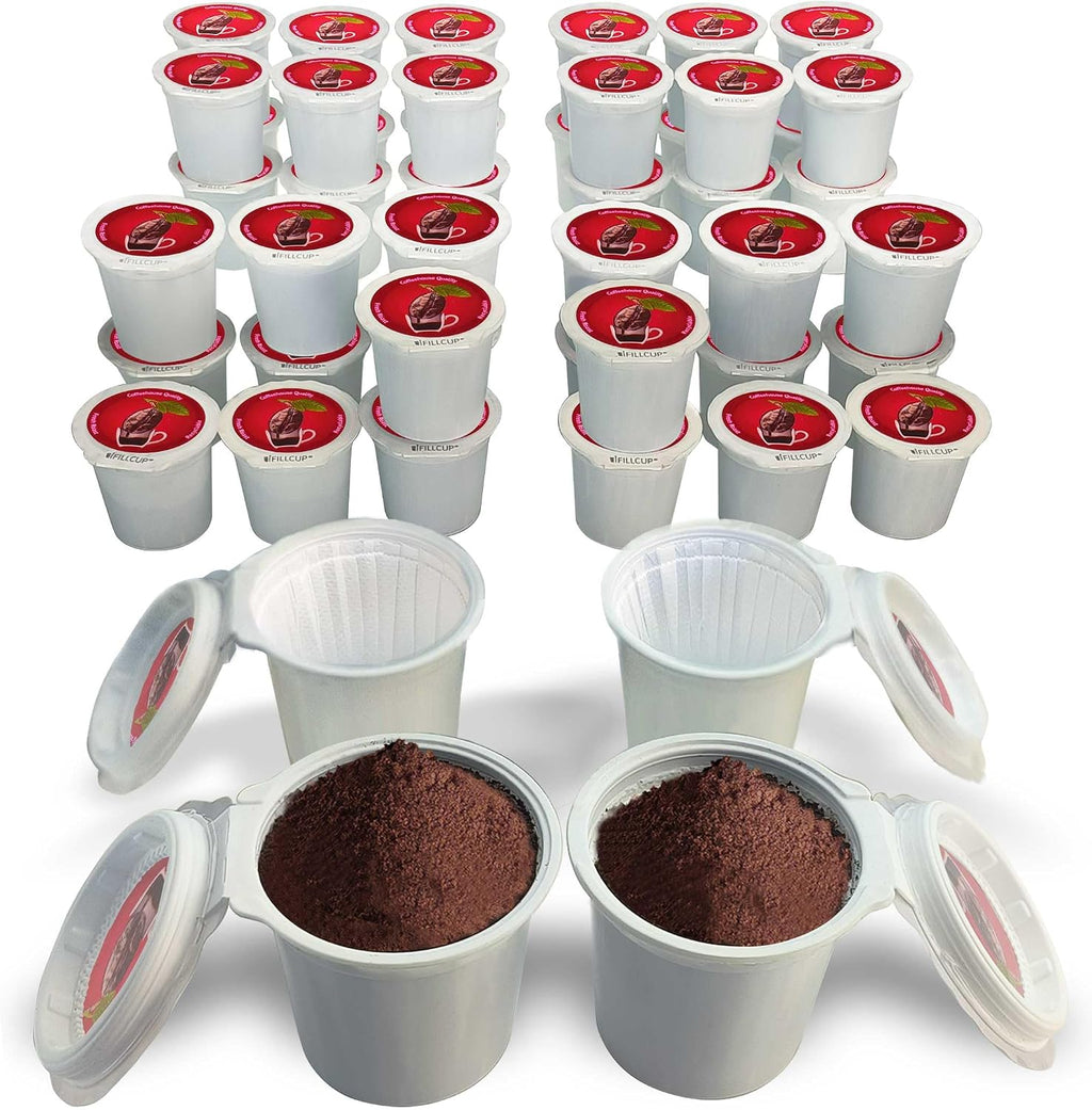 48 cápsulas iFillCup: usa tu café favorito, compatible con todas las cafeteras K-Cup, ahorra cientos de dólares, contiene un 50 % más de café para una infusión más intensa o una taza más grande para el trayecto matutino al trabajo (rojo).