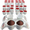 48 cápsulas iFillCup: usa tu café favorito, compatible con todas las cafeteras K-Cup, ahorra cientos de dólares, contiene un 50 % más de café para una infusión más intensa o una taza más grande para el trayecto matutino al trabajo (rojo).