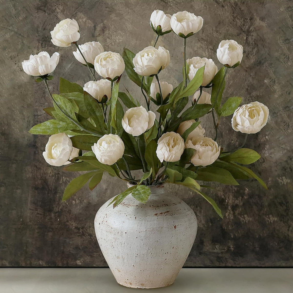 Flores Artificiales VIERENA 6 Piezas Peonía Seda Falsa 69 cm Ramas Tallos DIY Ramo Centro de Mesa Bodas Arreglos Ducha (Crema)