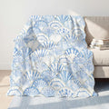 Manta de playa costera azul Gilprop Coquette Ocean Scallop Shell Decoración para el hogar Regalo 50"x60" Manta costera de franela suave Sea Preppy Stuff Decoración de verano para dormitorio Sofá Sillón Viajes (Concha)