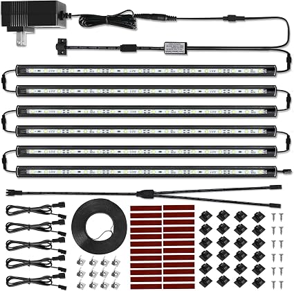 Kit de iluminación LED Litever para cajas fuertes. Activación mediante control de puerta. 6 barras de luz delgadas de 30 cm (12 pulgadas).
