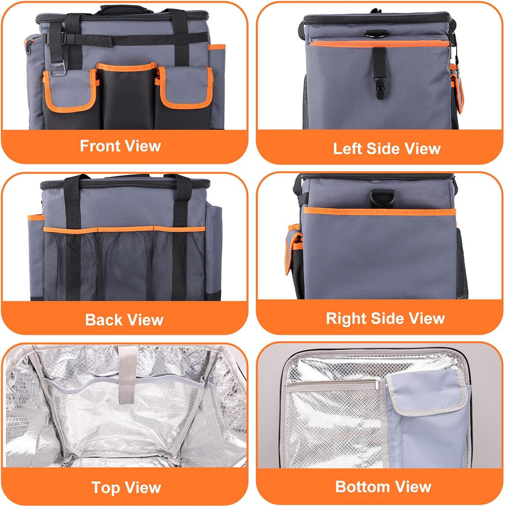 Homyplaza Organizador BBQ Grande con Portarrollos | Bolsa Plegable Aislada para Parrilla, Camping y Picnic | Almacenamiento de Utensilios de Cocina al Aire Libre