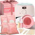 Kit de Depilacion con Cera Rosa Digital GIRLEARLE para Piel Sensible Mujer y Hombre con Calentador