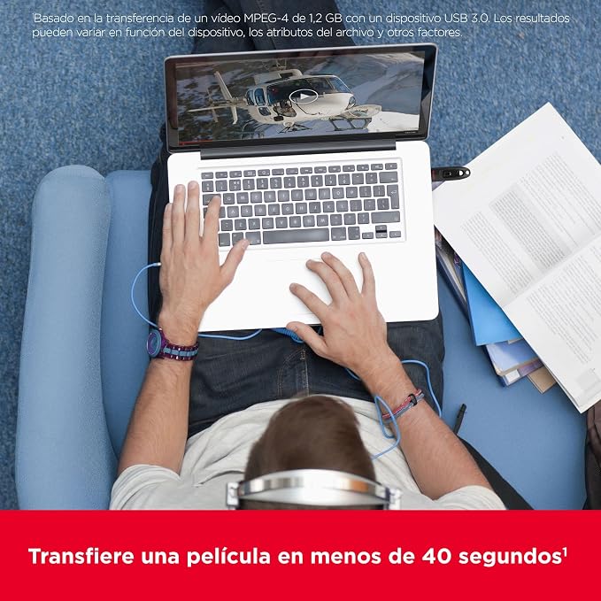 Memoria USB SanDisk Ultra de 32 GB, USB 3.0, velocidad de lectura de hasta 130 MB/s, color negro.