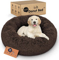 Cama para perros con forma de dona, comodidad prémium para aliviar la ansiedad, diseño esponjoso y calmante con soporte ultra afelpado, acogedora cama redonda para perros con estilo circular súper