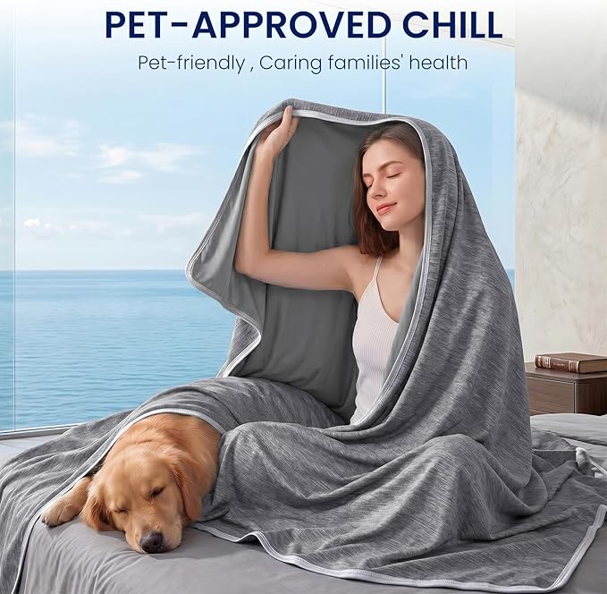 Manta Refrescante Topcee Tamaño King 90x108'' — Q-Max 0.5 para Sudores Nocturnos y Dueños que Duermen con Calor