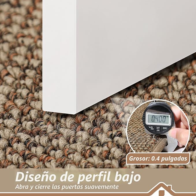 Tapete para puerta de atrapador de suciedad, 17 x 30 pulgadas, tapetes antideslizantes (enrollados sin arrugas), lavables, resistentes a la suciedad y absorbente, tapetes de bienvenida de perfil bajo para puerta delantera y trasera, color beige