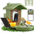 Comedero Inteligente para Pájaros Homiefans – Cámara 2.5K, Solar, IA 10,000 Especies, Baño Incluido, Verde