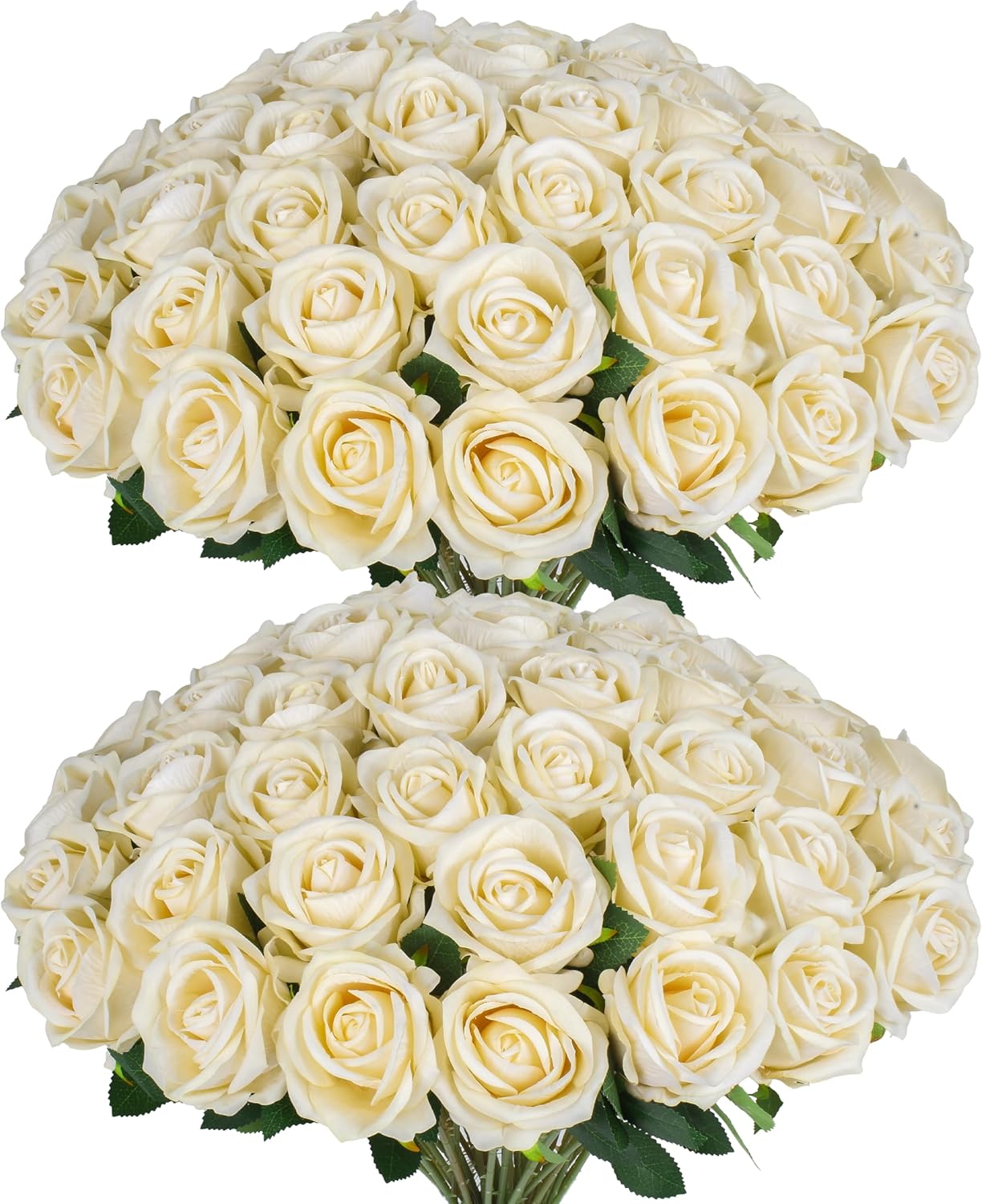 50 rosas artificiales de champán, rosas artificiales de seda realistas con tallos para decoración de bodas, ramos de novia, Día de la Madre, Acción de Gracias, bricolaje, decoración floral y del hogar. 