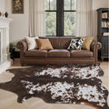 Alfombra Estampado de Vaca Estilo Western 6.2 x 7.6 Pies – Cuero Sintetico, Base Antideslizante, para Sala y Dormitorio
