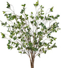 Ramas Artificiales Ficus y Eucalipto Verde Sggvecsy Pack 6 – 43", Tallos Vegetación Artificial para Hogar, Oficina, Bodas y Jarrones