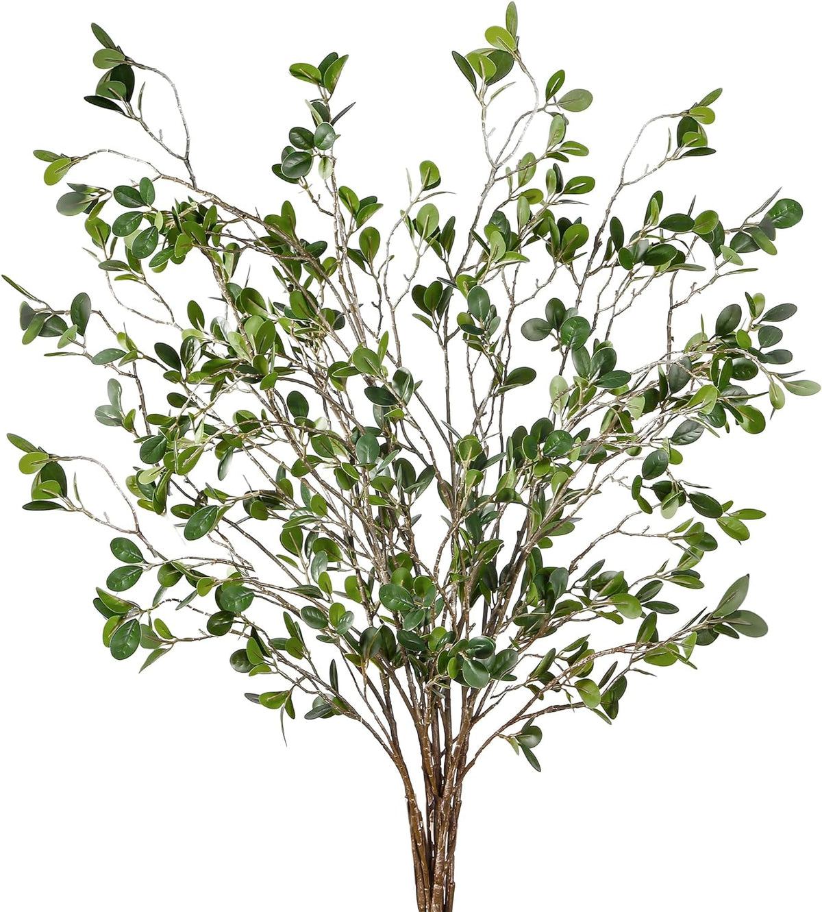 Ramas Artificiales Ficus y Eucalipto Verde Sggvecsy Pack 6 – 43", Tallos Vegetación Artificial para Hogar, Oficina, Bodas y Jarrones