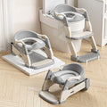Asiento de entrenamiento para ir al baño Snugzy para niños pequeños, 3 en 1, plegable, con taburete y orinal ajustable (gris).