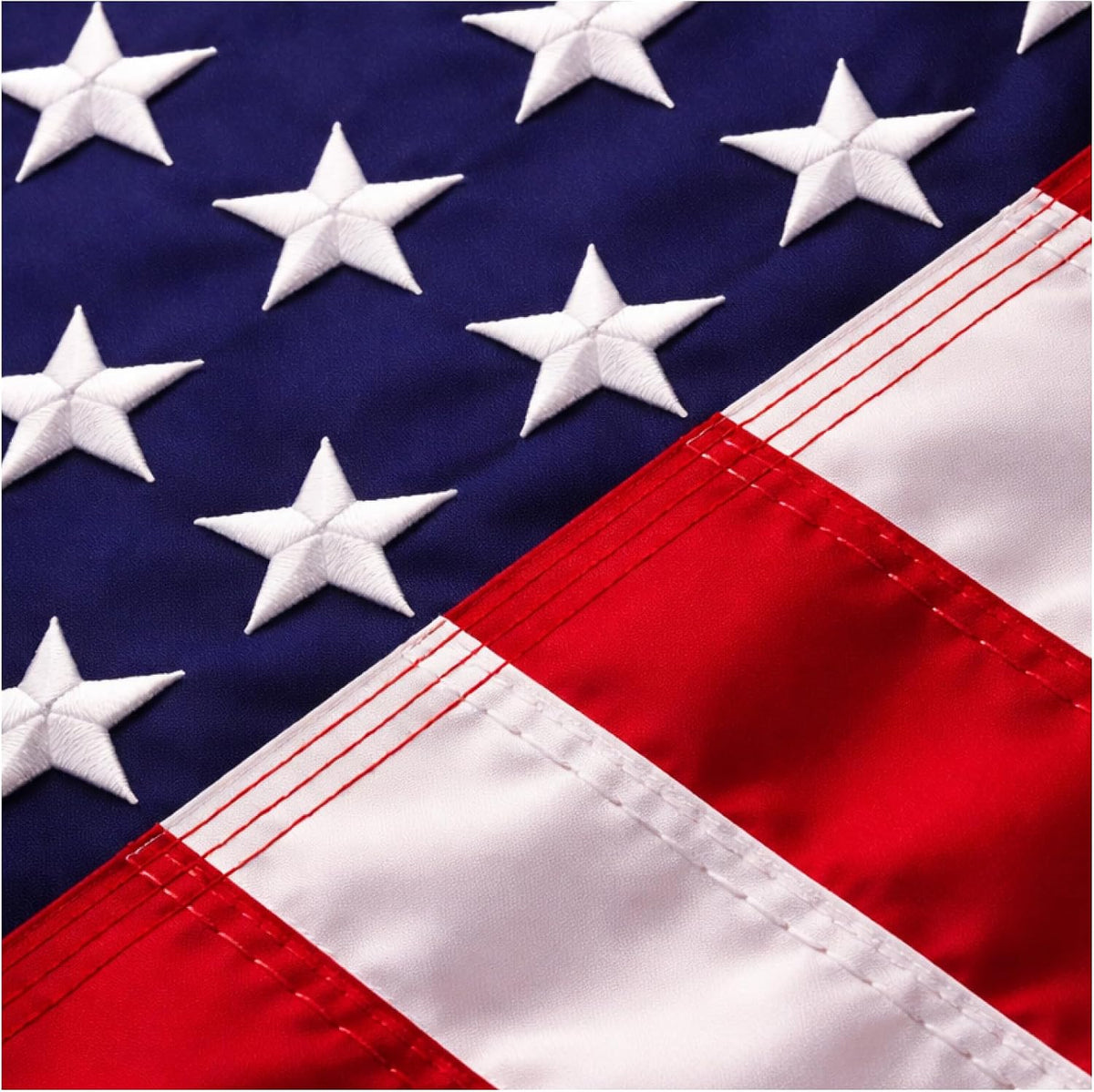 Bandera Estadounidense 3x5 Pies para Exterior – Nailon Resistente, Estrellas Bordadas y Franjas Cosidas de Primera Calidad
