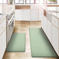 Juego de 2 alfombras y tapetes de cocina AUTODECO - Alfombra de cocina acolchada antifatiga para piso, lavable, 43 x 74 cm + 43 x 150 cm, verde claro