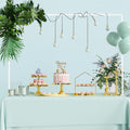 Xiomot Over The Table Rod Stand with Clamps Adjustable 13''-42'' Tall 29"-98" Length White Table Arch Hanging Stand for Wedding Birthday Party Halloween Christmas Decoration