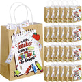 Kolldenn 21 Bolsas de Regalo para Maestros con Cinta, Bolsas de Papel Kraft de 27 cm x 21 cm x 11 cm con Asa para Graduación, Jubilación, Día de Agradecimiento, Fin de Año Escolar