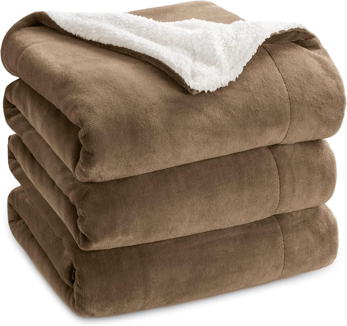 Cobija Bedsure GentleSoft Sherpa King | Manta Gruesa y Cálida de Felpa Suave para Cama | No Eléctrica | Camel | 108x90 pulgadas ( ARTICULO VIENE COMO SE OBSERVA EN LA SEGUNDA IMAGEN ) SOLO VIENE UNA PIEZA
