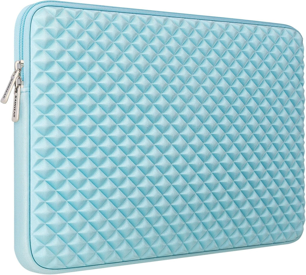 Funda para Laptop RAINYEAR 14 Pulgadas | Espuma de Diamante Resistente a Golpes | Neopreno Acolchado con Forro Suave | Cierre con Cremallera | Azul