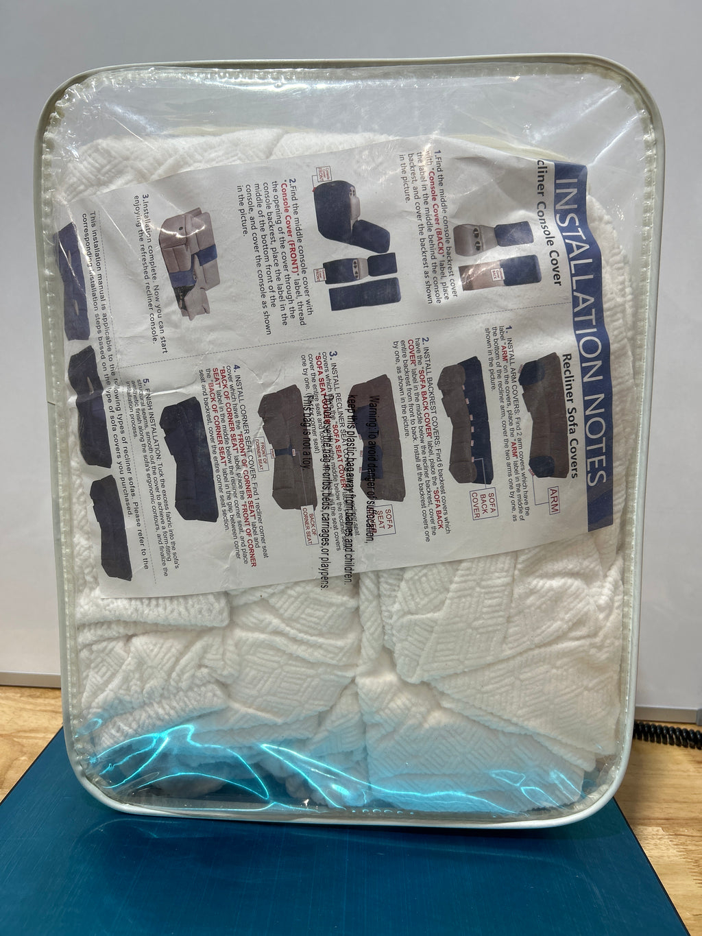 Fundas impermeables para sofás seccionales reclinables, lavables y en forma de L, elásticas y para perros (funda blanca para 5 plazas) 