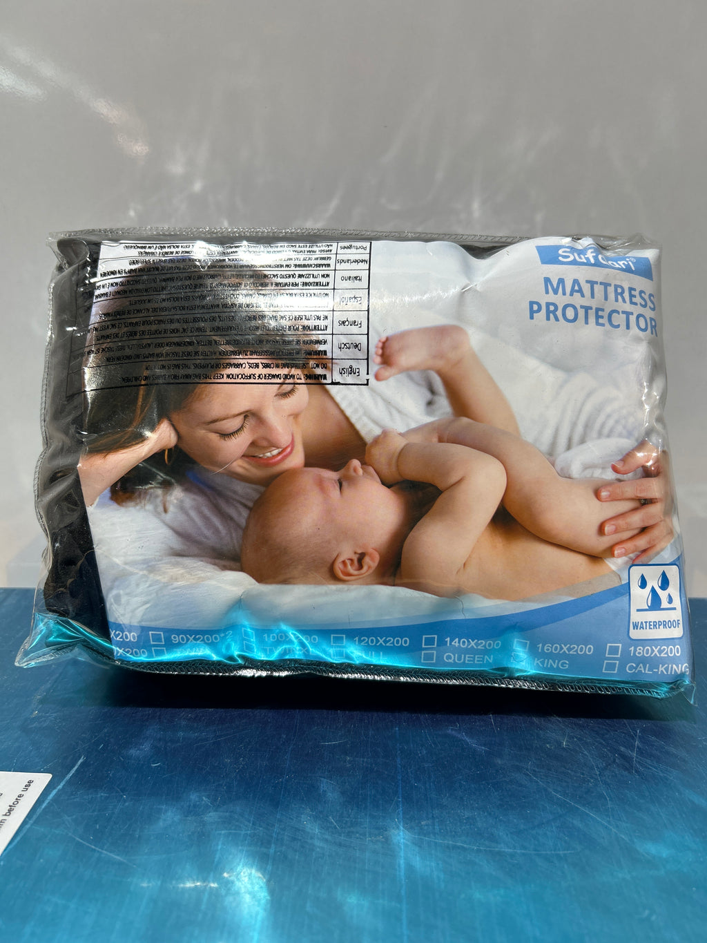 Protector de colchón Sufdari tamaño king, impermeable, con bolsillo profundo de 45 cm, a prueba de polvo, para perros, gatos, mascotas y niños (negro, tamaño king) 
