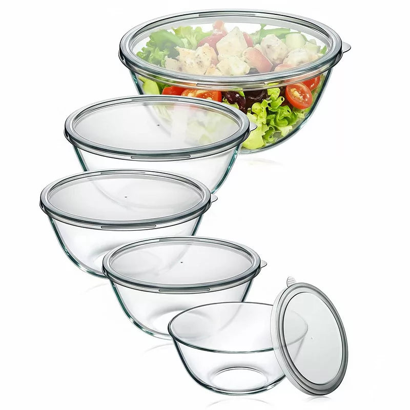 glass mixing bowl microwave safe SET 4