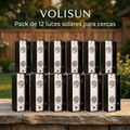 Luces solares VOLISUN para cercas, paquete de 12 para iluminar tus exteriores