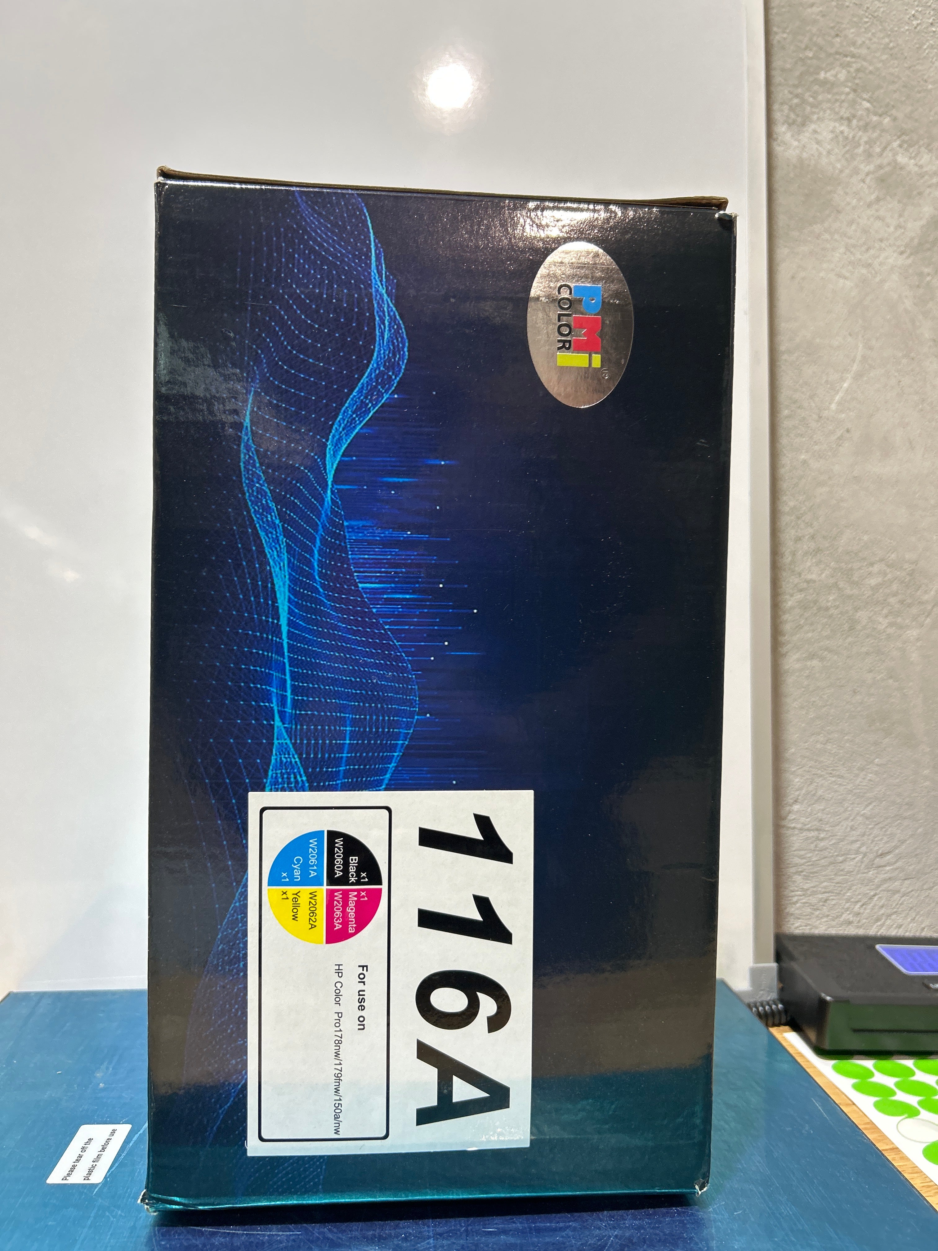 Paquete de 4 cartuchos de tóner de repuesto HP 116A para impresoras Color LaserJet Pro 150a, 150nw, 178nw, 178nwg, 179fnw y 179fwg (negro, cian, magenta y amarillo). 