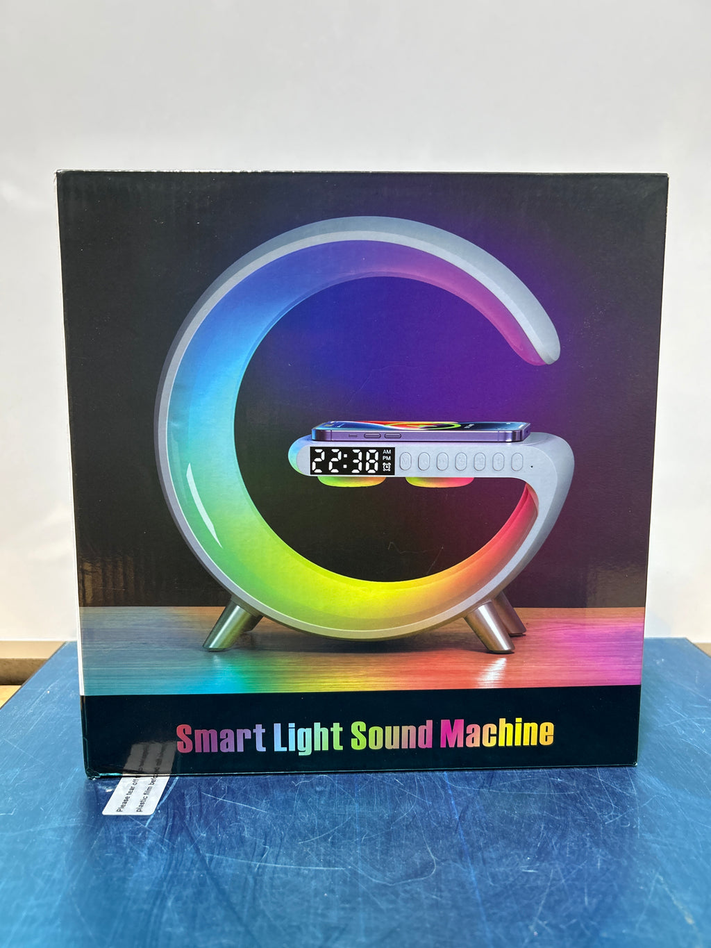 Lámpara con altavoz Bluetooth BKDRL con cargador inalámbrico, luz nocturna RGB, despertador y control por app - Blanco 