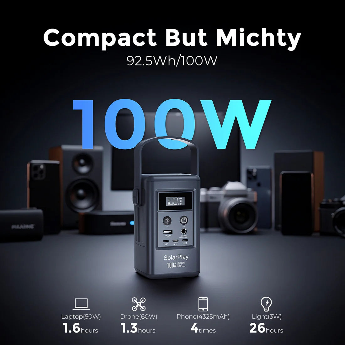 Estación de Energía Portátil SolarPlay Q100 – 100W / 92.5Wh