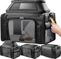 Transportín expandible superior con ventana para premios y mascotas, 18x13x9.5 pulgadas, aprobado por Southwest Frontier Airlines, transportín blando para perros pequeños y gatos, transportín de viaje para gatos con cremalleras de seguridad con cierre.