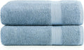 Toallas de Baño LANE LINEN 100% Algodon Ring Spun | Pack de 2 de 35x66 Pulgadas | Preencogidas, Gruesas y Absorbentes | Toallas Extra Grandes | Azul Cerulean