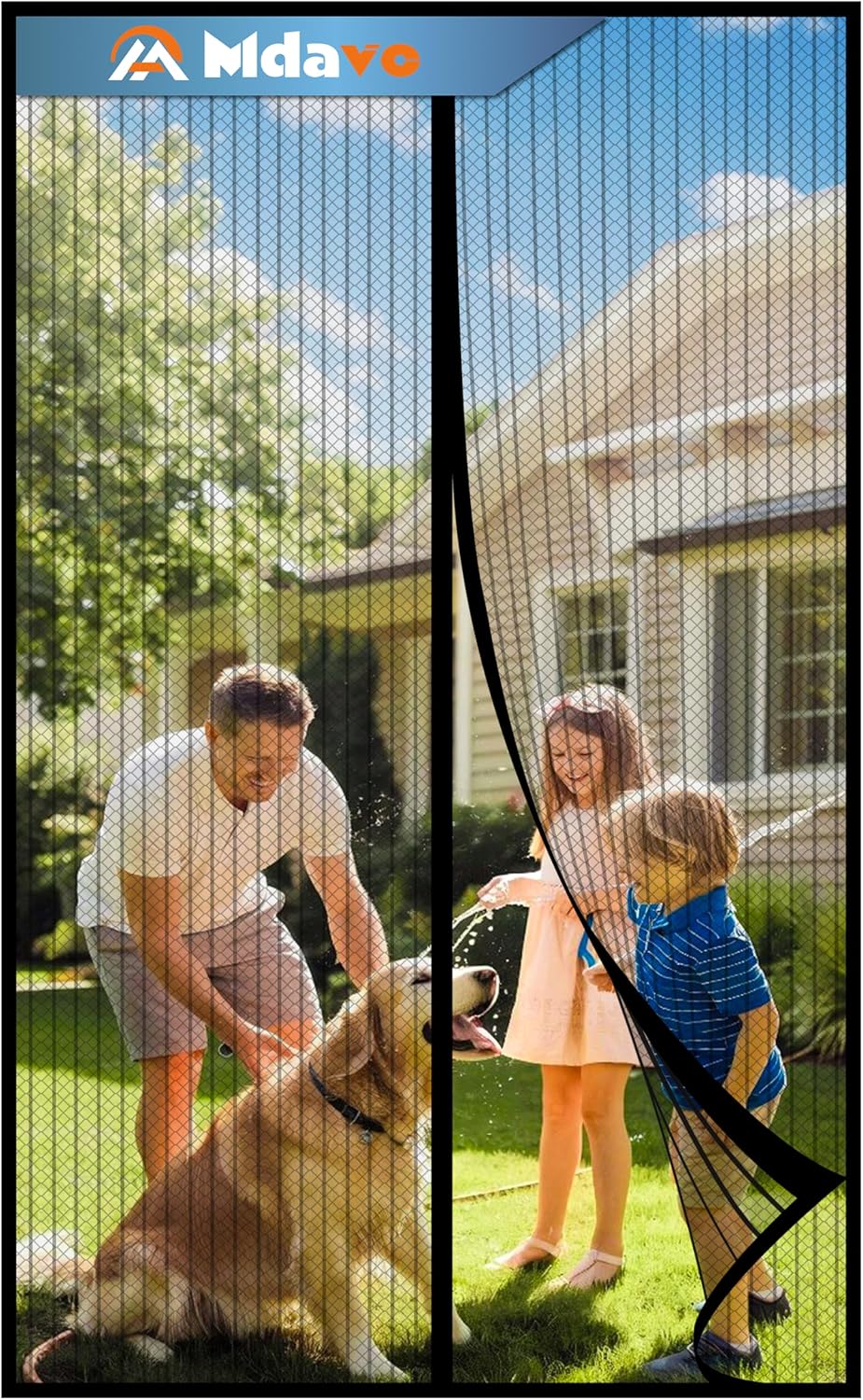 Malla magnética resistente para puertas mosquiteras - Malla de cierre automático sin necesidad de usar las manos con 50 imanes, apta para mascotas y niños, malla fina para puertas PET que mantiene alejados a insectos y mosquitos - Opción B