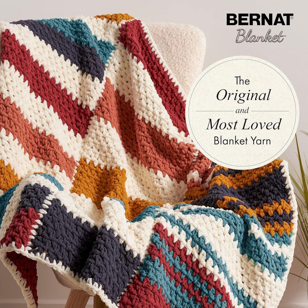 Bernat Blanket Burnt Mustard Yarn - Ovillo de lana de 10.5 onzas, poliéster, súper voluminoso, 220 yardas, tejido/ganchillo
