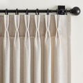 Cortinas de Lino con Pliegue Pinch Pleat 96 pulgadas | Set de 2 Paneles (40x96) Filtrado de Luz Estilo Boho Granja con Ganchos y Argollas