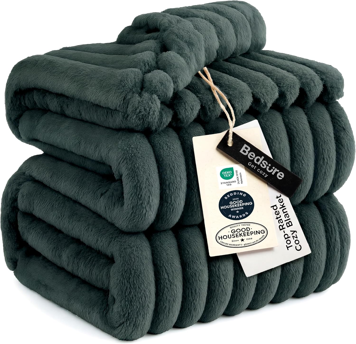 Bedsure GentleSoft Mallard Green Fleece Blanket for Couch - Cozy Soft Blankets for Women, Cute Small Throws for Girls, 90x90 Inches