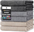 Homaxy Toallas de cocina de alta calidad (18 x 28 pulgadas, paquete de 8), toallas de mano grandes de algodón, toallas planas y de rizo, 380 GSM