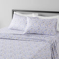 Basics Lightweight Super Soft, Breathable Easy Care Microfiber 4 Piece Bed Sheet Set with 14-Inch Deep Pockets - King, Blue Floral