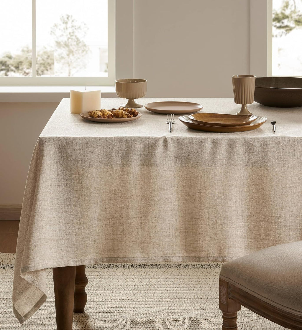 Mantel YZJZEDS de lino 60 x 84 pulgadas, natural