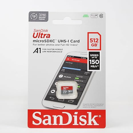 SanDisk Tarjeta Ultra microSD UHS-I 512GB, 120MB/s R