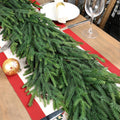 Guirnalda navideña de cedro de 2,7 m para barandilla de escalera, tacto real, suave, flexible, imitación de pino navideño invernal, guirnalda para repisa de chimenea, decoración de mesa, chimenea, puerta, barandilla, pared, decoración del hogar. 