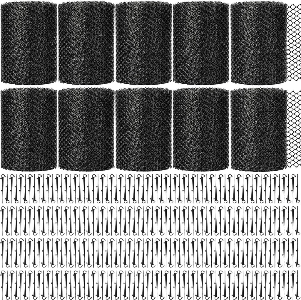 Protectores de Canalones Windyun – Juego de 10 Mallas Negras 5" x 20' con Ganchos | Evita Hojas, Ramas y Escombros